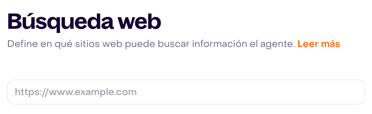 Búsqueda web vacía con placeholder nativo